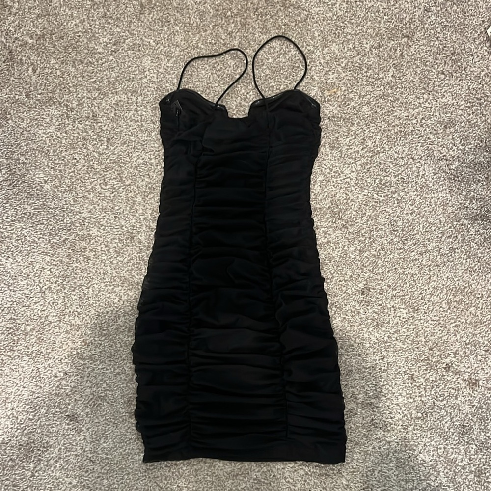 Princess Polly Black Ruched Mini Dress - Picture 5 of 5